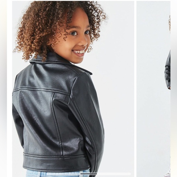 Girls Faux Leather Jacket (Kids Size 7/8 - Picture 3 of 5